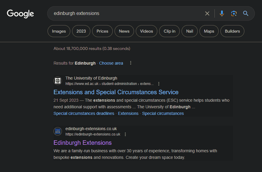 Google Search Engine Results Screenshot